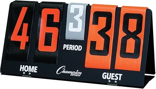 Champion Sports Deluxe Flip-A-Score Board/Timer, One Size, Bold Orange