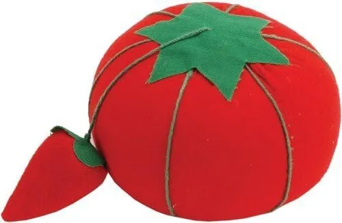 "Tomato Pincushion W/Strawberry Emery-2.5"""