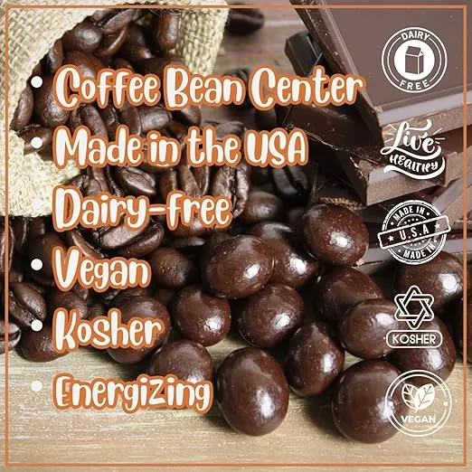 Dark Chocolate Covered Espresso Beans - by It's Delish, 3 Lbs Bulk | Coffee Lovers Snack | Gourmet Chocolates Candy Snacks | Made in USA, Vegan, Kosher