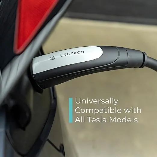 Lectron Tesla (NACS) V-Box Pro Electric Vehicle Charging Station 48 Amp - Level 2 EV Charger (240V) with NEMA 14-50 Plug/Hardwired Compatible with All Tesla Models S/3/X/Y & Cybertruck