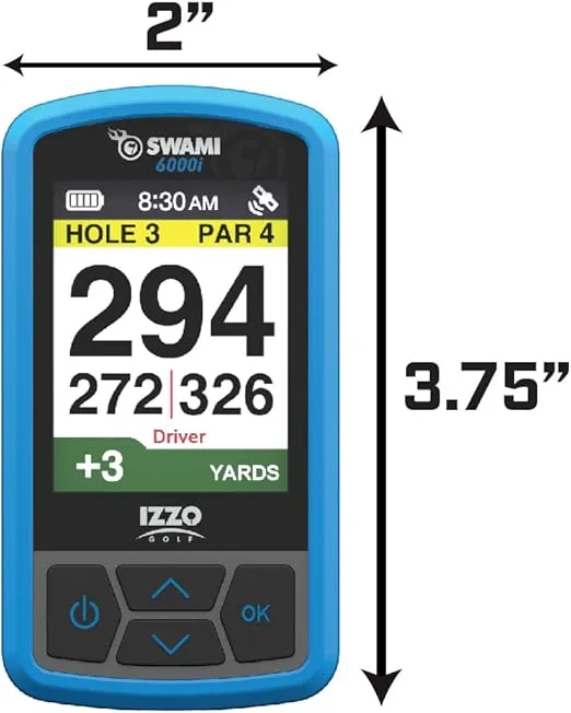 Izzo Swami 6000 Handheld Golf GPS Water-Resistant Color Display with 38,000 Course Maps & Scorekeeper