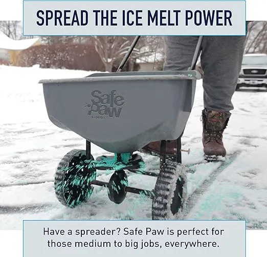 Safe Paw Pet Safe Ice Melt, 100% Salt and Chloride Free with Traction Agent, Non-Toxic, Fast Acting, Lasts 3X Longer – 35 Lbs