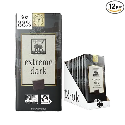 Endangered Species Strong Dark Chocolate Bar (88% cocoa)