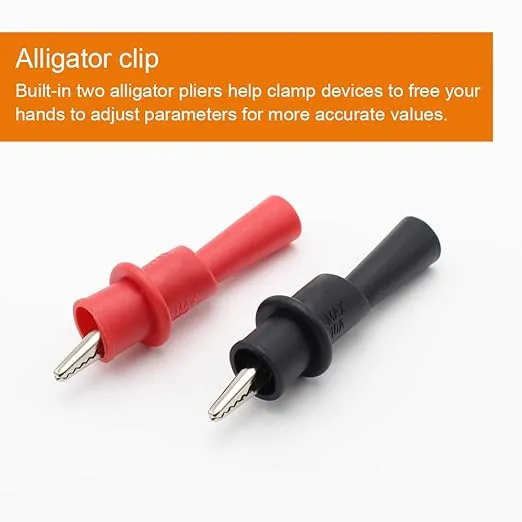 Silicone Multimeter Test Leads Kit, Precision Sharp Probe Test Lead 1000V 20A Gold-Plated Probe Leads with Alligator Clips, Banana Test Lead Probe Clip Suitable for Most of Digital Multimeter