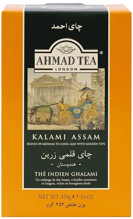 Ahmad Tea Black Tea, Kalami Assam Loose Leaf, 454g - Caffeinated & Sugar-Free