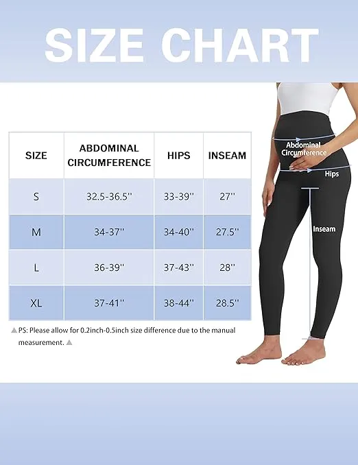 Buttergene Women's Maternity Leggings over the Belly Pregnancy Active Wear Workout Yoga Tights Pants