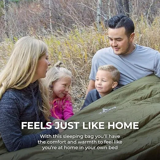 TETON Mammoth, 20 Degree and 0 Degree Sleeping Bags, Double Sleeping Bag, A Warm Bag the Whole Family can Enjoy. Great Sleeping Bag for Camping, Hunting and Base Camp. Compression Sack Included