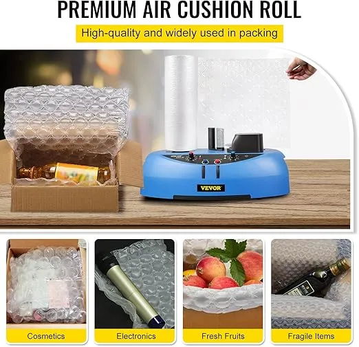 Happybuy Air Cushion Film, 984Ft Length Air Pillow Bubble Bags Film, 16 Inch Width Film, Roll Bubble Bags Film for Wrap Machine