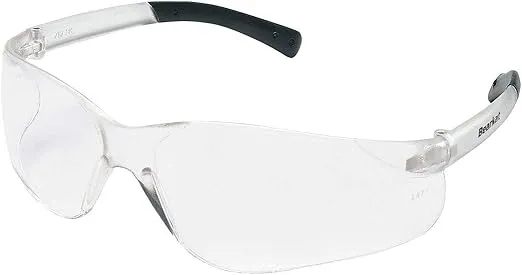 Crews (MCR Safety Glasses) BK110 - BearKat Safety Glasses - Scratch Resistant, Clear Lens, Transparent Frame/Temple Color, Polycarbonate, Universal Size, Provides UV Protection, ANSI Z8, Pack of 15