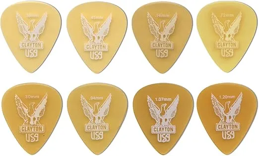 Clayton Ultem Guitar Picks (Select from gauges .38mm - 1.20mm)