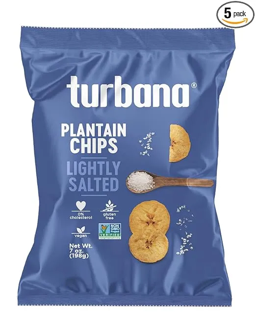 Turbana Plantain Chips Lightly Salted - Box of 5 x 7oz bags