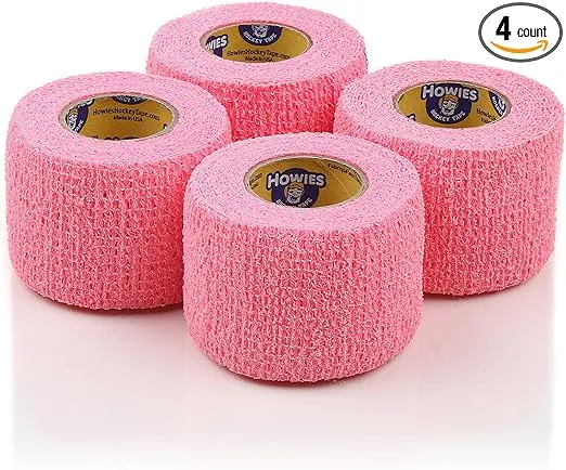 Howies Hockey Tape - Pro and Stretch Grip Hockey Tape (4 Pack) Coband Cohesive Wrap…
