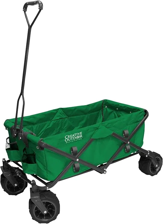 Creative Outdoor Wagon for Kids Push Pull Collapsible Stroller Folding Cart for Cargo | All Terrain | Beach Park Garden Sports & Camping