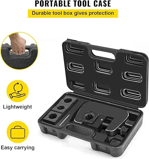 Mophorn 7843B Manual A/C Hose Crimper Kit,Handheld Air Hose Crimper Tool Kit with 4 Dies Whole Set #6#8#10#12,A/C Hose Crimper Repair Tool Kit Die Set,for Crimping Automotive Air Conditioning Pipes