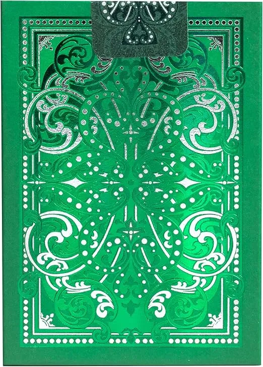 Bicycle Jacquard Premium Playing Cards, Silver and Emerald Green, 1 Deck