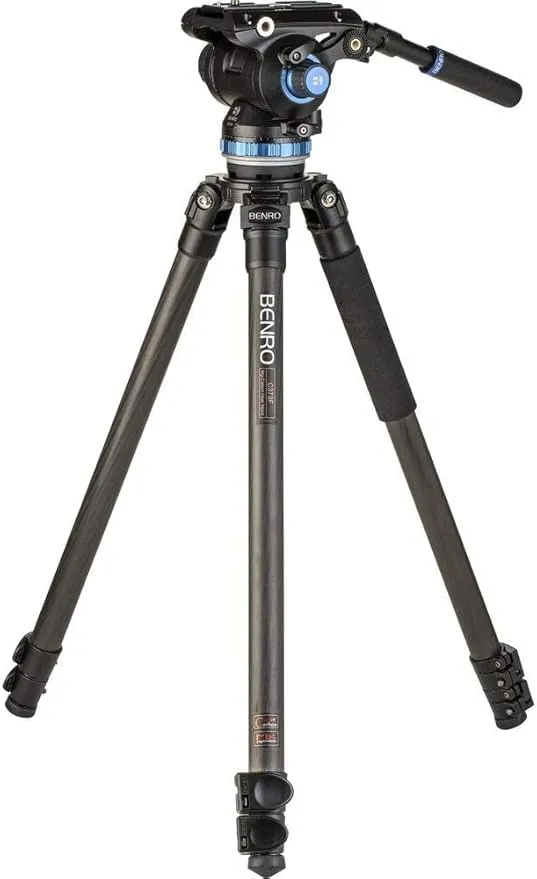 Benro C373F Carbon Fiber Single-Tube Tripod with S8Pro Fluid Video Head, C373FBS8PRO