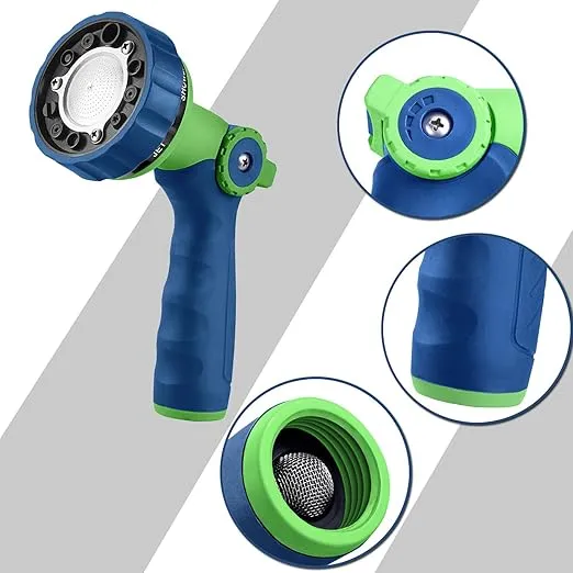 GREEN MOUNT Garden Hose Nozzle, Water Hose Spray Nozzle with Thumb Control On Off Valve for Easy Water Flow Control