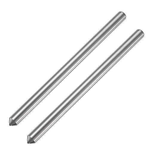 uxcell 2pcs Diamond Dressers, 9.5mm x 152mm (3/8" x 6") Single Tapered Point Grinding Wheel Round Pen Welded Diamond Dressing Tools, Silver Tone