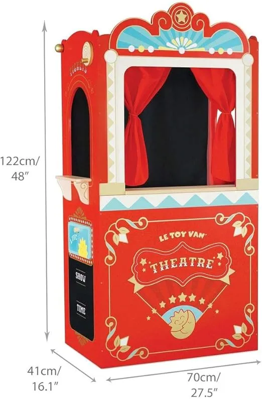 Le Toy Van - Wooden Educational Puppet Theatre | Kids Role Play Toy | Great As A Gift - Suitable for 3 Years + (TV333)