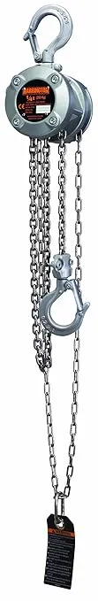 Harrington CX003 Mini Hand Chain Hoist, Hook Mount, 1/4 Ton Capacity, 10' Lift, 8.5" Headroom, 0.8" Hook Opening