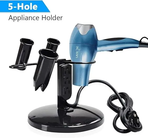 BYOOTIQUE Tabletop Blow Dryer Hair Iron Holder Salon Appliance Stand with 3 Outlets for Stylist Hot Tool Straightener