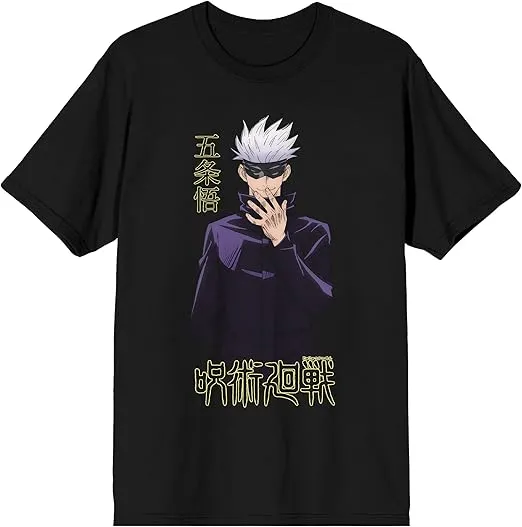 Bioworld Jujutsu Kaisen Gojo Satoru Men’s Black Short-Sleeve Performance Tee