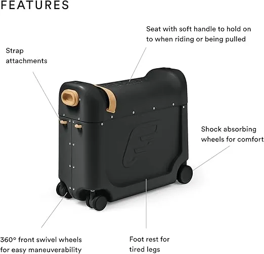 JetKids Stokke BedBox, Lunar Eclipse - Kid's Ride-On Suitcase & In-Flight Bed - Help Your Child Relax & Sleep on the Plane - Approved by Many Airlines - Best for Ages 3-7