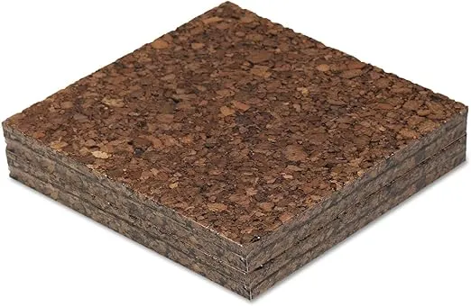 Universal 43403 Cork Tile Panels, Dark Brown, 12 x 12, 4/Pack
