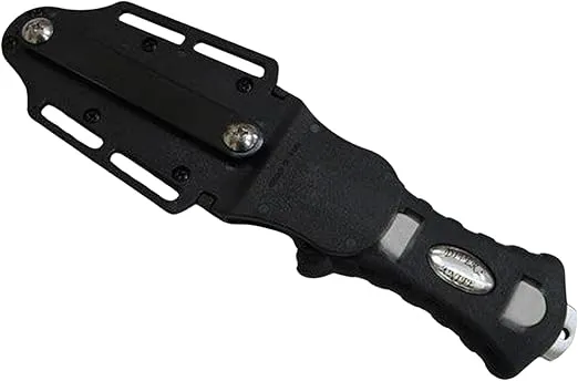 Scuba Choice Compact Stainless Steel Blunt Tip Dive Knife - 2.3" Plain Edge Blade with Ergonomic Nylon Handle, Durable for Scuba Diving, Snorkeling & Water Sports - Black/Silver