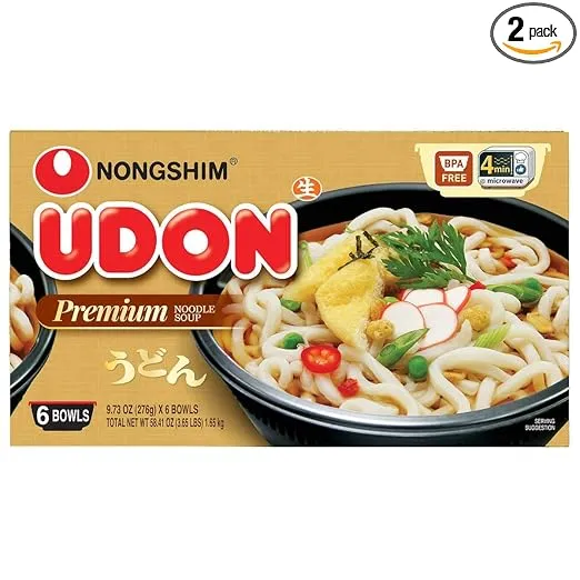 Nongshim Udon Noodle Soup Bowl, 9.73 Ounce (6 Count) (2 Pack)
