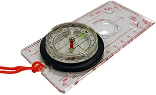 UST Deluxe Map Compass with Raised Base Plate and Swivel Bezel for Hiking, Camping, Backpacking, Emergency and Outdoor Survival