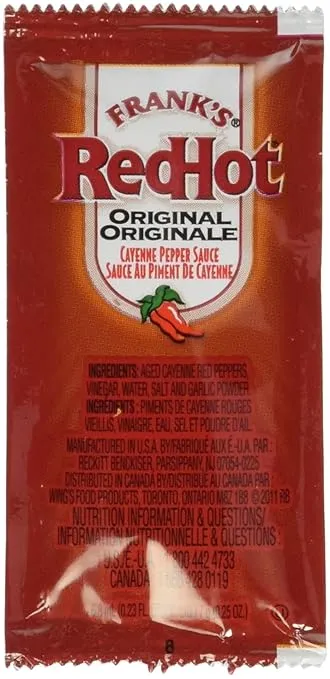 Frank's Red Hot Original Cayenne Pepper Sauce, 7-gram Pouch (Pack of 200)
