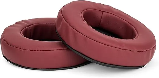 Brainwavz XL Large Replacement Memory Foam Earpads - Suitable for Many Other Large Over The Ear Headphones - Sennheiser, AKG, HifiMan, ATH, Philips, Fostex, Sony (Dark Red)