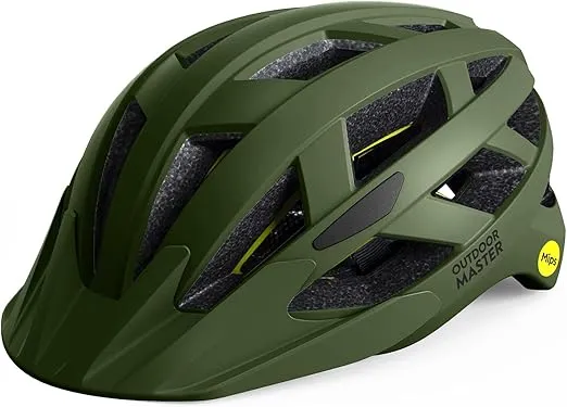 OutdoorMaster Gem Recreational MIPS Cycling Helmet - Two Removable Liners & Ventilation in Multi-Environment - Bike Helmet in Mountain, Motorway for Youth & Adult