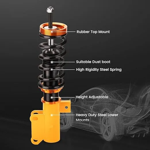 maXpeedingrods Coilovers for Chevrolet Camaro 2010 2011 2012 2013 2014 2015, Height Adjustable Coilovers Suspension Kit, Spring Shock Absorber Struts, Lowering Kits by 1-3'' Gold