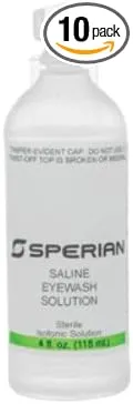 4 Ounce Bottle Sperian Sterile Saline Personal Eye Wash Solution. (10 Each)