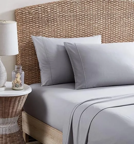 Tommy Bahama - King Sheets, Organic Cotton Bedding Set, Softens with Each Wash (TB T200 Grey, King)