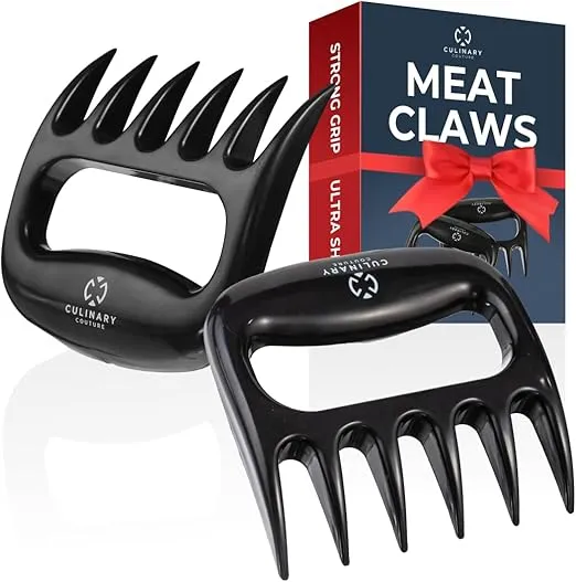 Culinary Couture Black Meat Shredder Claws - Bear Claws for Shredding Meat - Claws for Pulled Pork, Chicken Shredder Tool - Perfect for BBQ Gifts, White Elephant Gifts, and Stocking Stuffers for Men