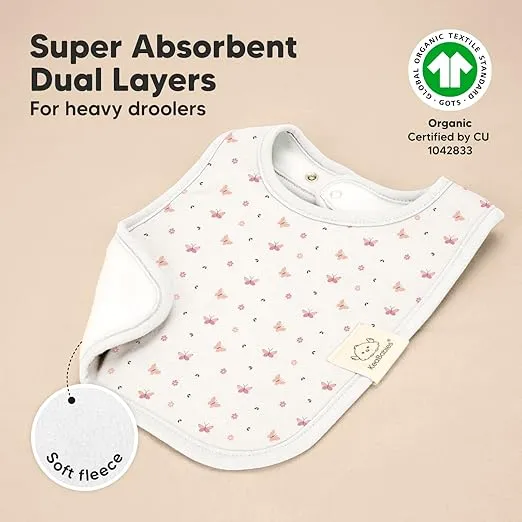 KeaBabies 8-Pack Organic Baby Bibs for Boy, Girl, Drool Bibs for Baby Boy & Girl Toddler, Infant Bibs, Cotton Bibs, Super Absorbent Drooling Teething Bibs (Butterflies)