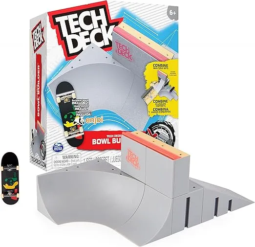 Tech Deck, Bowl Builder X-Connect Park Creator, Customizable and Buildable Ramp Set with Exclusive Fingerboard, Kids Toy for Ages 6 and up