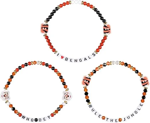 FOCO Cincinnati Bengals NFL 3 Pack Team Friendship Bracelet