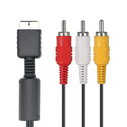 AV Cable for PS3 PS2 PS1, Audio Video RCA Cable Compatible with PlayStation 1 2 3, 1.8M/6FT Composite 3 RCA Gold-Plated TV HDTV Display