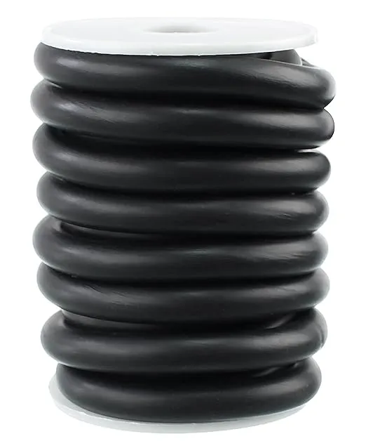CleverDelights Solid Rubber Cord - 3/8" Diameter - 25 Feet - Buna 70 Durometer - Black Color - .375" Round