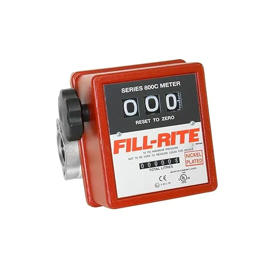 Fill-Rite 807CL 3/4" 19-76 LPM 3-Wheel Mechanical Flow Meter