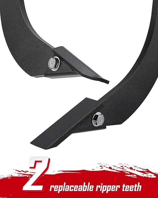 Hitch Mounted Ripper: Tractor Plow Subsoiler for ATV UTV Tractor with 2 inch Receivers, 2 Replaceable Ripper Teeth, Adjustable in Depth
