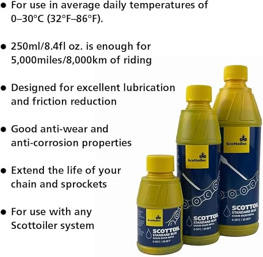 Scottoil Traditional Blue Chain Oil Refills for All Scottoiler Chain Oilers (16.9 fl.oz.US Bottle)…