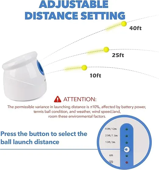 Automatic Ball Launcher for Large Dogs, with 6pcs Tennis Balls(2.5'') Dog Ball Thrower Machine for Pet Indoor/Outdoor Interactive Throwing Game for Large Breed Dog