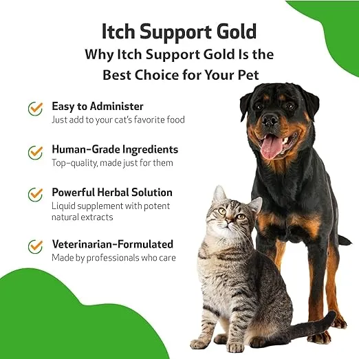 Pet Wellbeing Itch Support Gold for Dogs - Occasional Itching, Scratching, and Hot Spots, Environmental and Seasonal Allergies - Veterinarian-Formulated Herbal Supplement 4 oz (118 ml)