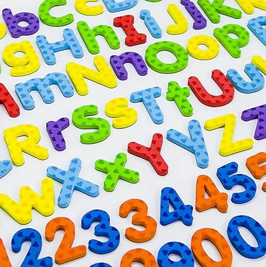 Magnetic Letters and Numbers for Classroom Educating Kids in Fun -Educational Alphabet Refrigerator Magnets Building Preschool Toddler Spelling and Learning Rfidge Magnets-112 Pieces