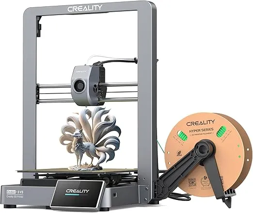 Creality Ender 3 V3 Speedy 600mm/s CoreXZ 3D Printer with Touchscreen, Clog-Free Dual-Gear Direct Extruder, Auto Leveling, Smart Self-Check, Input Shaping with G-Sensor, Full Metal Design